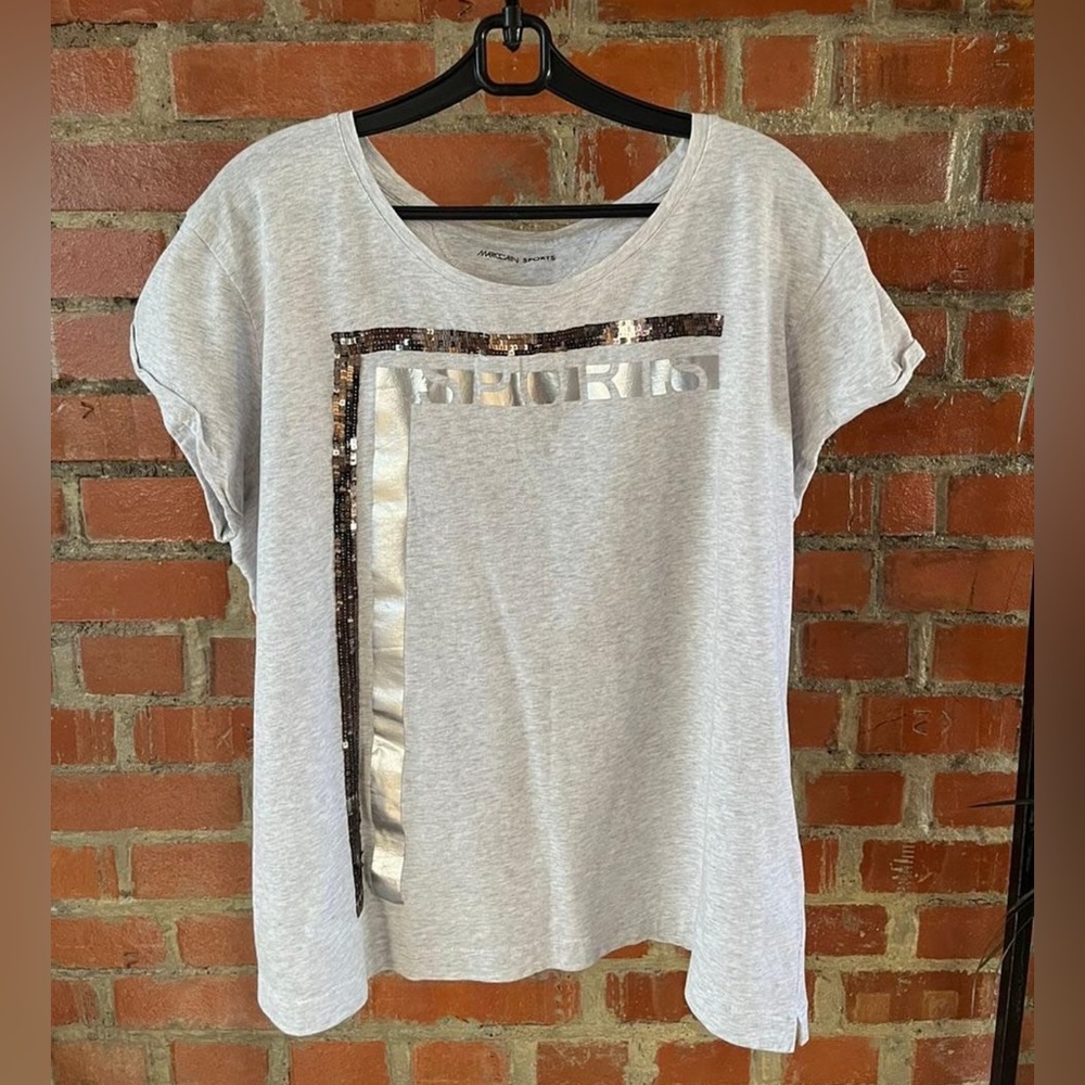 Marc cain sport logo t shirts cotton top size N 2 like S/M